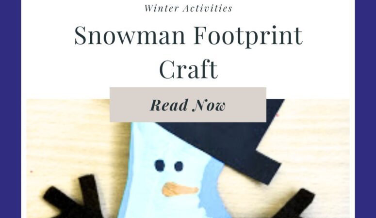 Snowman Footprint Craft for Kids