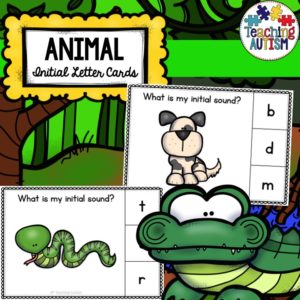 Animal Initial Letter Task Cards