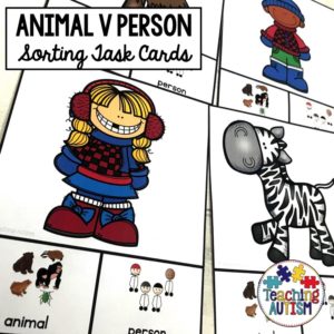 Animal v People Sorting Task Cards