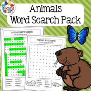 Animal Word Search Pack
