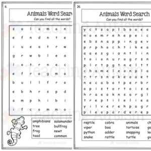 Animal Word Search Pack