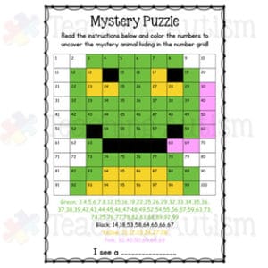 Animal Mystery Number Grids