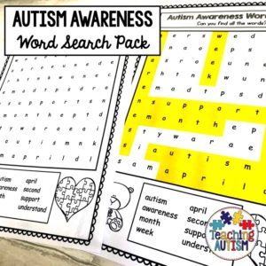 Autism Awareness Word Search