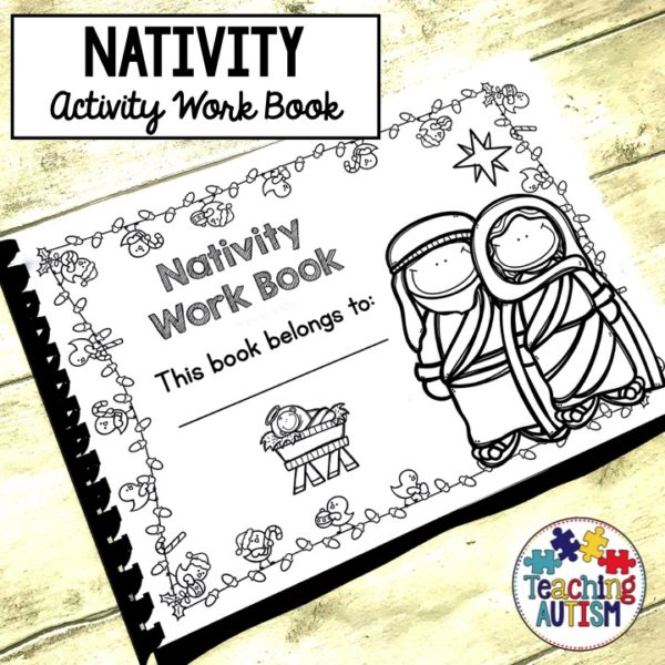 Christmas Nativity Activity Work Book, Worksheets - Teaching Autism