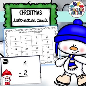 Christmas Subtraction Task Cards