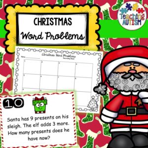 Christmas Math Word Problems Task Cards