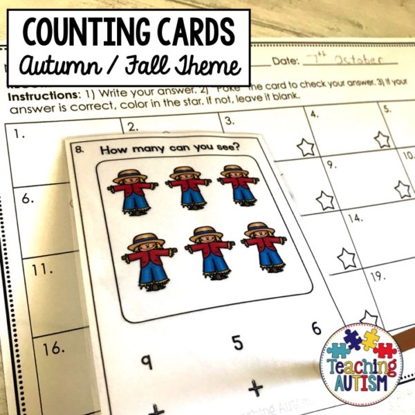 Autumn Counting Task Cards