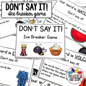 Don't Say It Back to School Ice Breaker Game