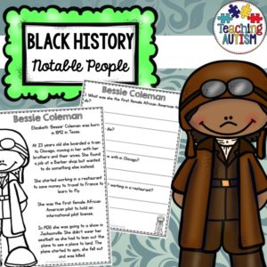 Black History Month Notable People Comprehension