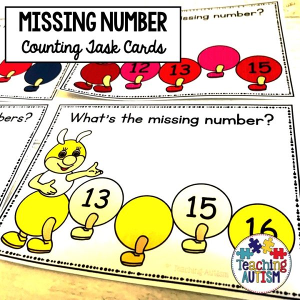 Caterpillar Missing Number Task Cards