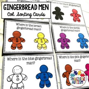 Gingerbread Men Colour Task Cards
