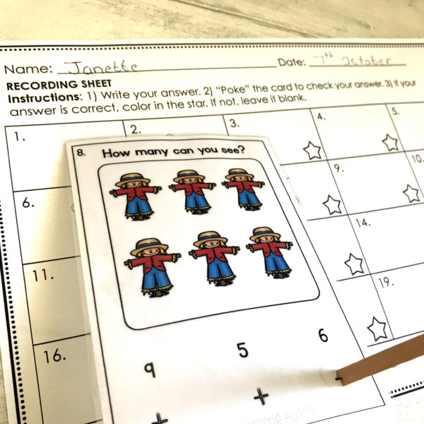 Autumn Counting Task Cards