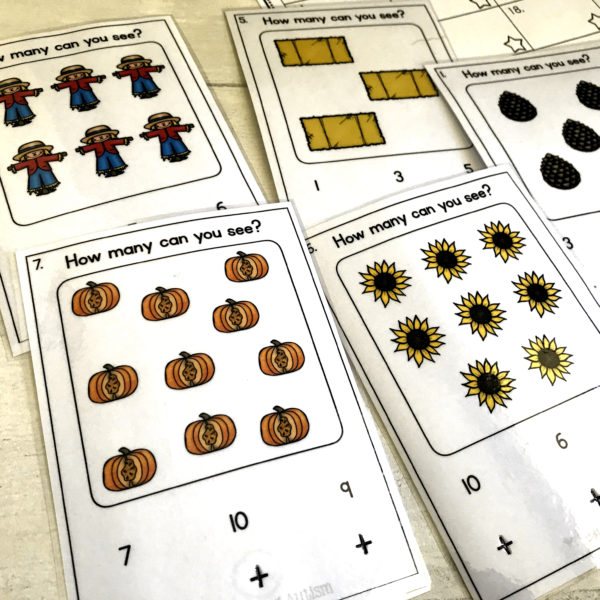 Autumn Counting Task Cards