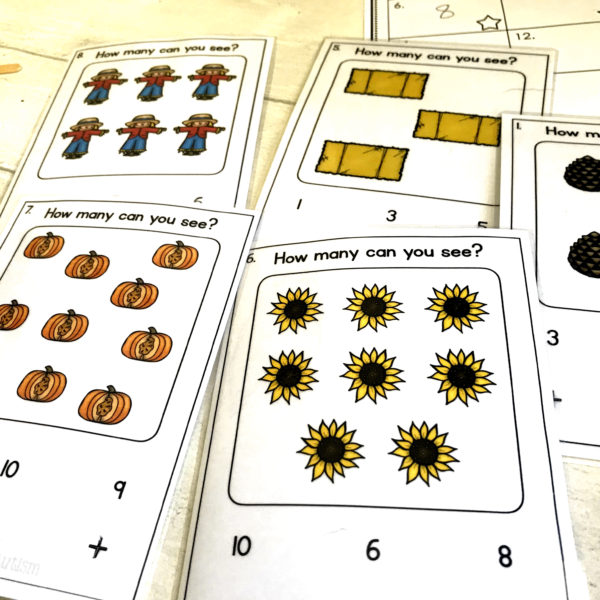 Autumn Counting Task Cards