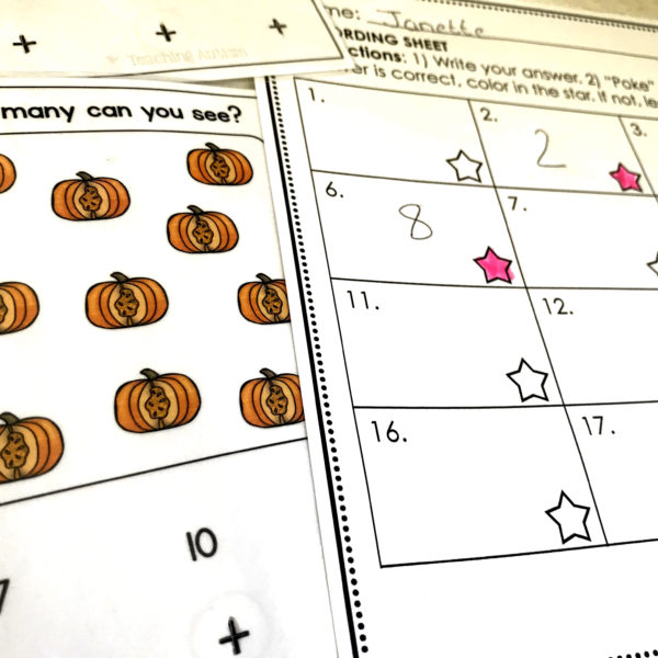Autumn Counting Task Cards