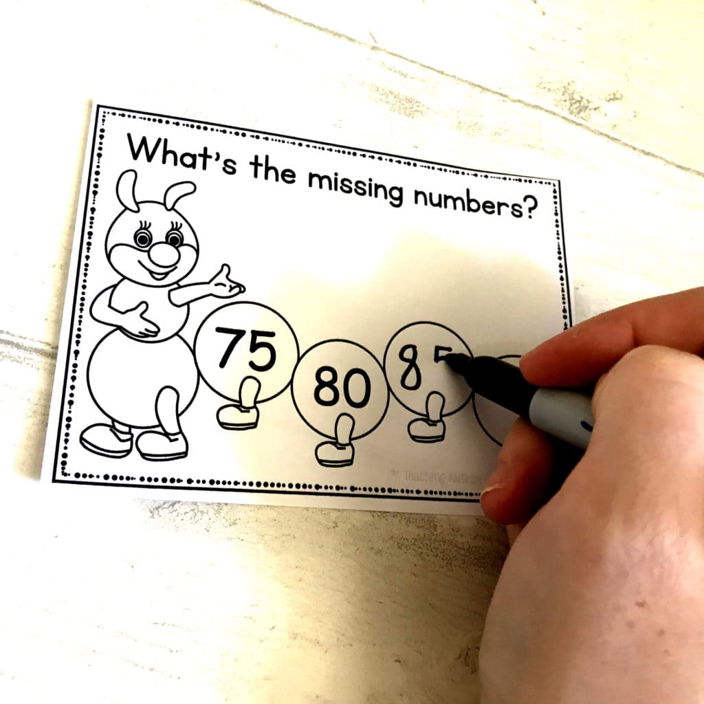 Caterpillar Missing Number Task Cards Skip Counting Teaching Autism