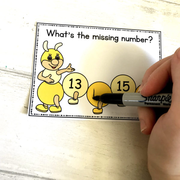 Caterpillar Missing Number Task Cards