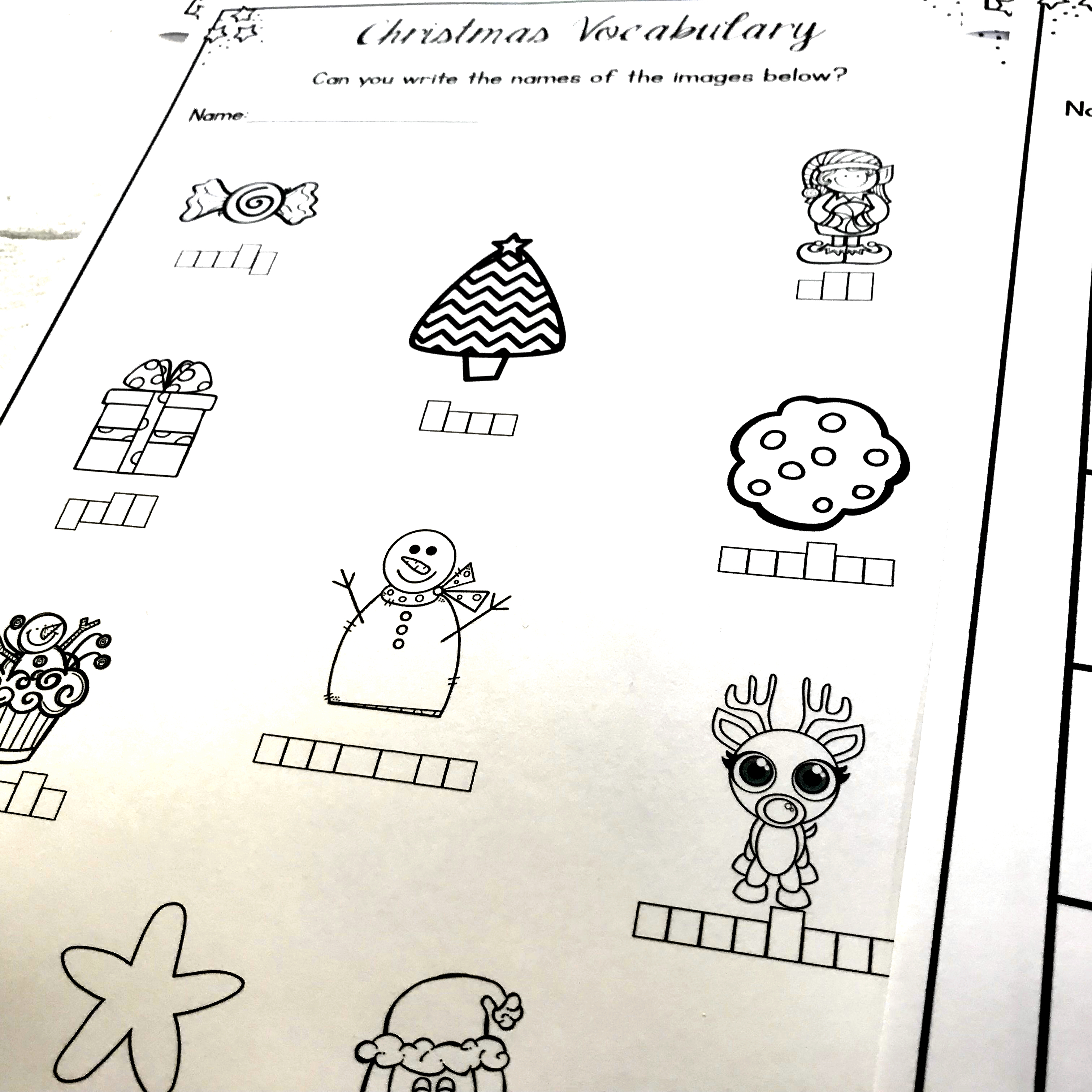 Christmas Activities Literacy Worksheets, No Prep - Teaching Autism