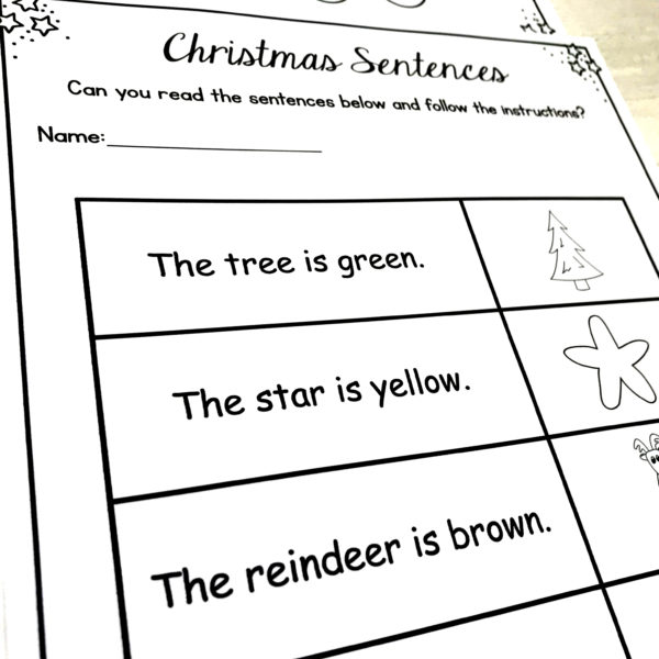 Christmas Literacy Worksheets