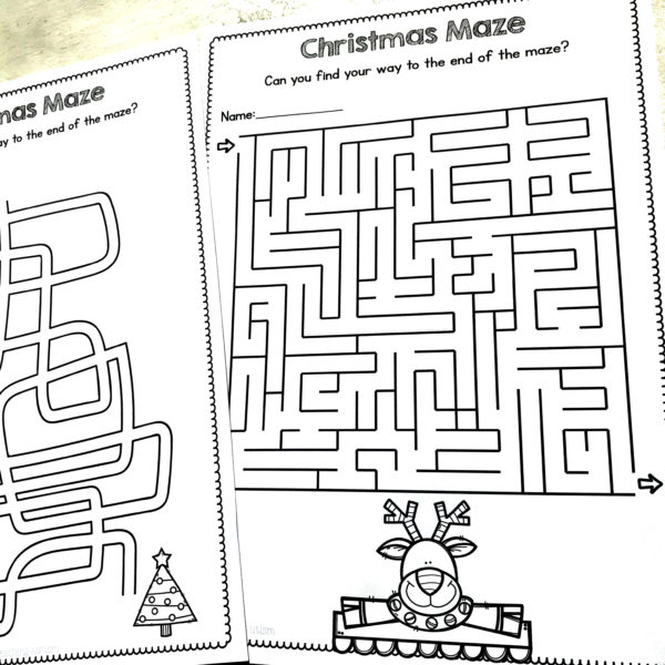 Christmas Maze Worksheets
