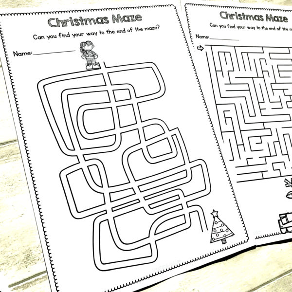 Christmas Maze Worksheets