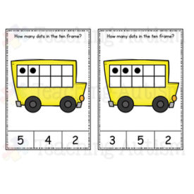 School bus, Back to School Math Task Cards - Teaching Autism