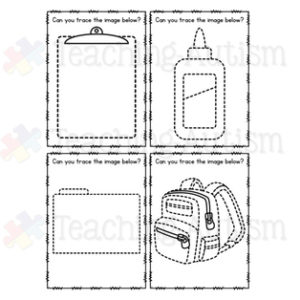 Back to School Tracing Task Cards