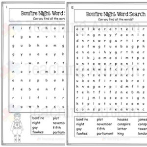 Bonfire Night Word Search