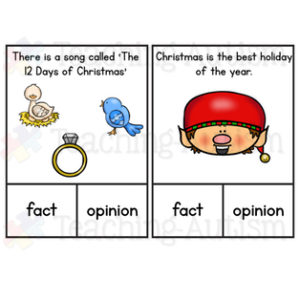 Christmas Fact or Opinion Task Cards