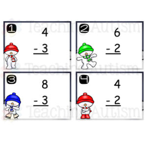 Christmas Subtraction Task Cards