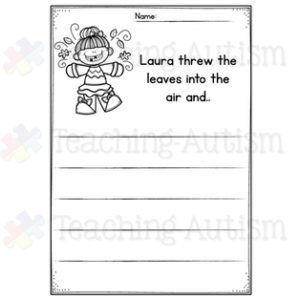 Writing Prompt Worksheets Autumn No Prep - Teaching Autism