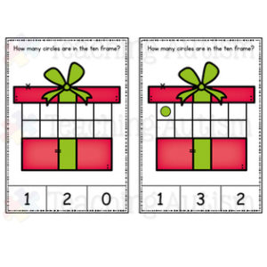 Christmas Gift Ten Frame Task Cards