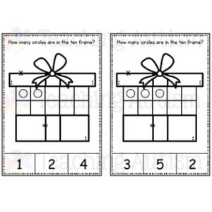 Christmas Ten Frame Task Cards, Math Activity - Teaching Autism