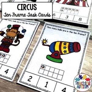 Circus Ten Frame Task Cards
