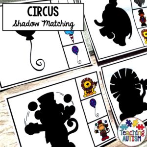 Circus Shadow Matching Task Cards