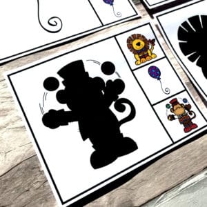 Circus Shadow Matching Task Cards