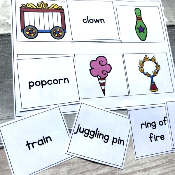 Circus Word to Picture Matching Activity