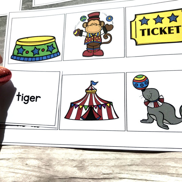 Circus Word to Picture Matching Activity