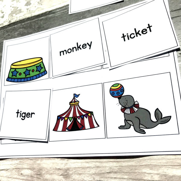 Circus Word to Picture Matching Activity