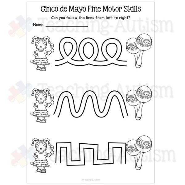 Cinco de Mayo Fine Motor Worksheets