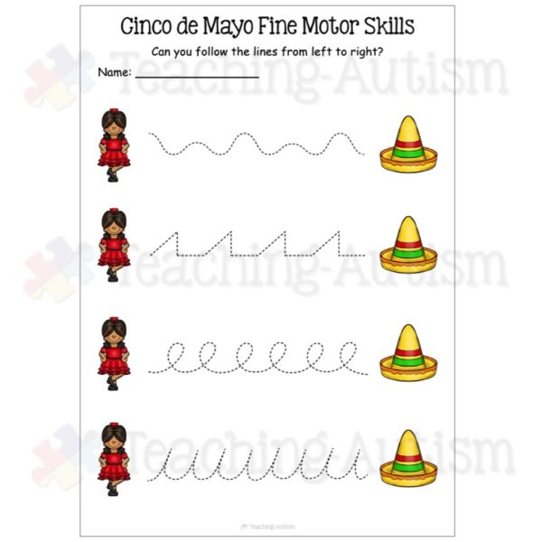 Cinco de Mayo Fine Motor Worksheets