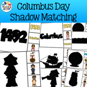 Columbus Day Shadow Matching Task Cards