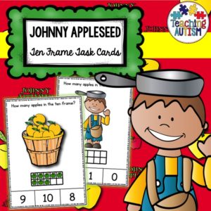 Johnny Appleseed Ten Frame Task Cards