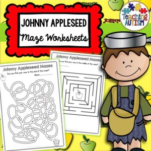 Johnny Appleseed Maze Worksheets