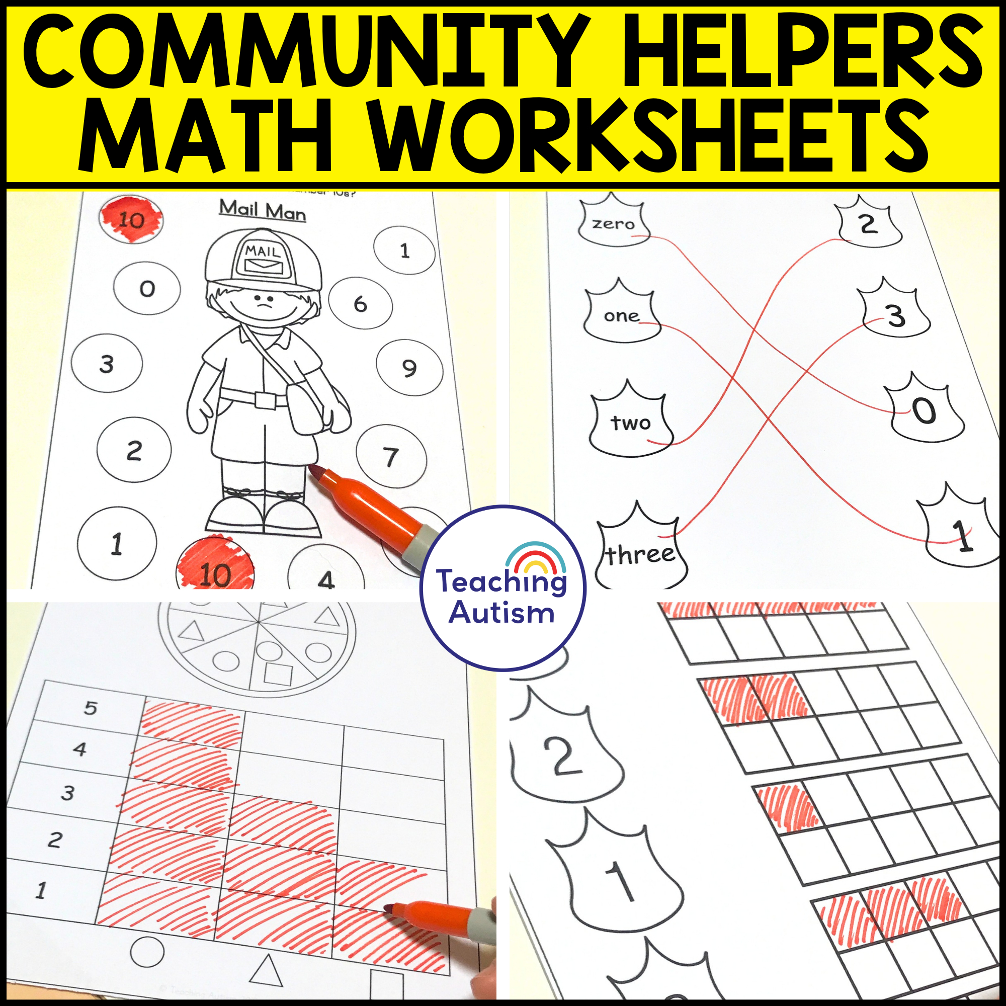 Community Helpers Math Worksheets