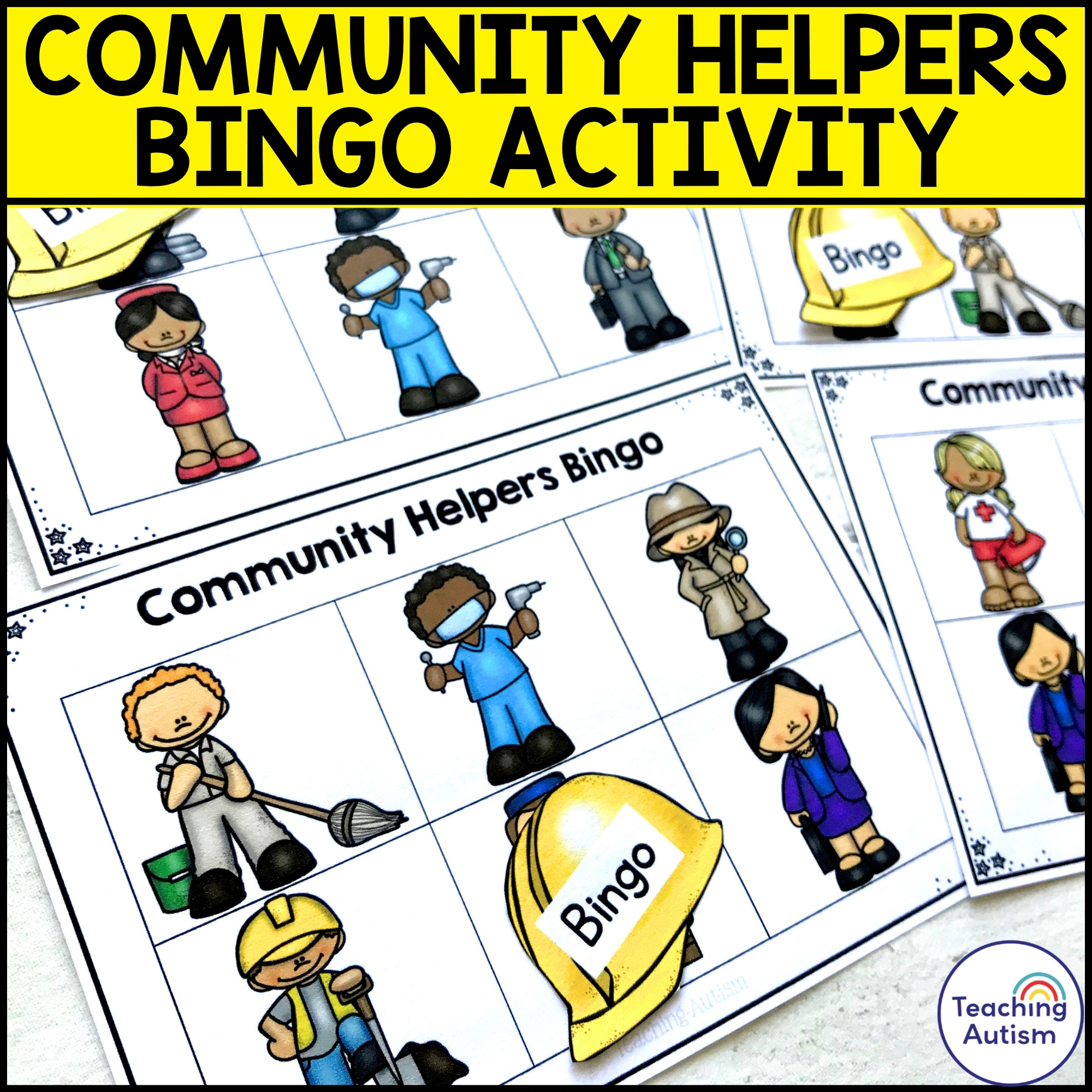 Bingo Activity Community Helpers