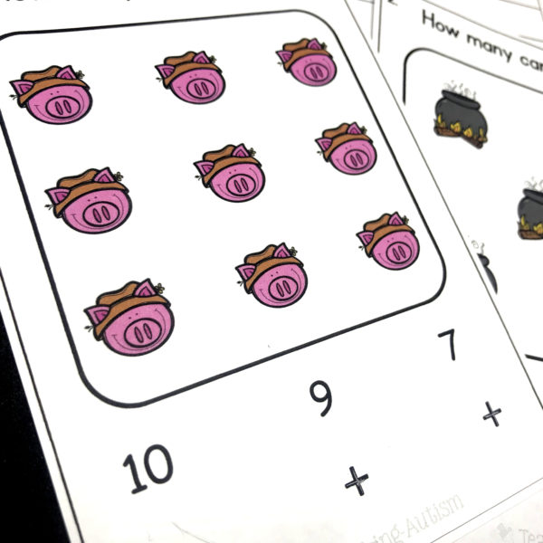 3 Little Pigs Counting Task Cards