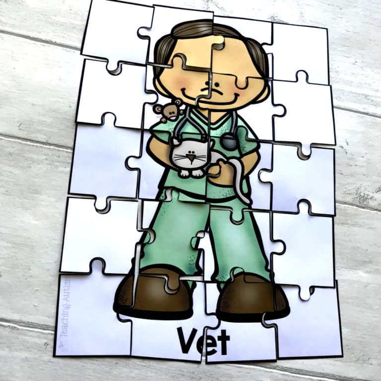 Jigsaw Puzzles Community Helpers Teaching Autism