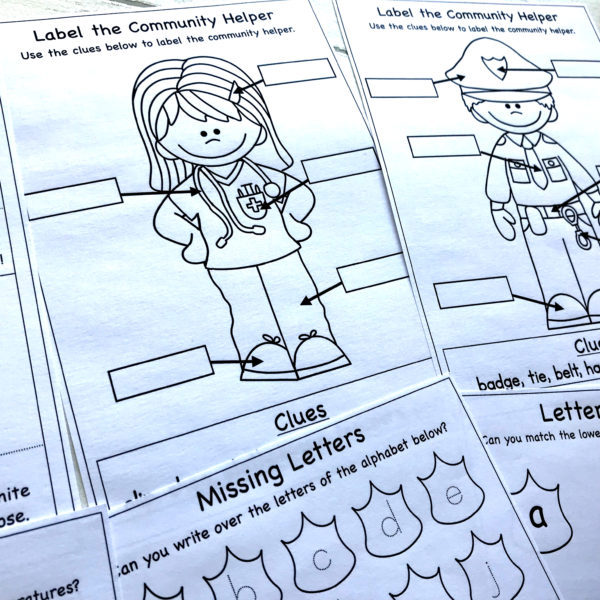 Community Helpers ELA Literacy Worksheets