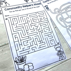 Community Helpers Maze Worksheets